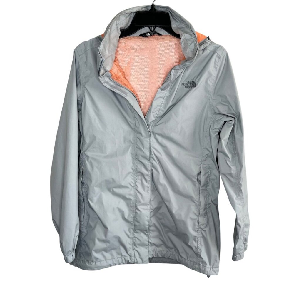 The North Face Womens Grey Hyvent Hooded Soft Shell Windbreaker Jacket M tb5m